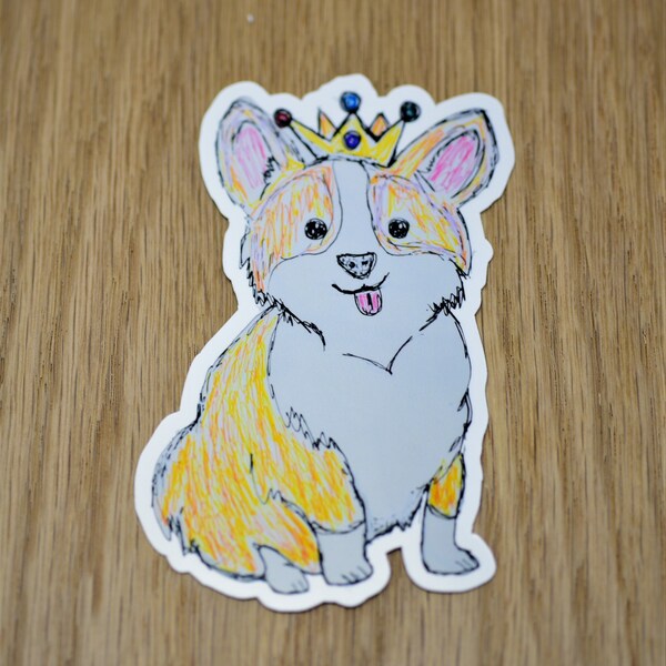 Regal King Corgi Vinyl Corgi Sticker |  Pembroke Welsh Corgi | Corgi Stickers