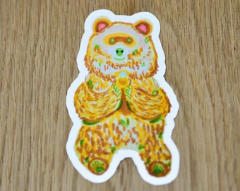 Ring bear bearing an engagement ring, bear vinyl sticker
