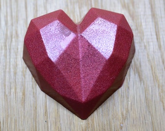 Geometric heart solid lotion bar, massage bar, Shea and cocoa butter lotion bar