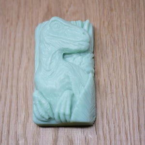 Curious raptor soap bar, body soap, hand soap, dinosaur soap, fantasy soap, magic soap, mythical soap bar, DnD soap bar