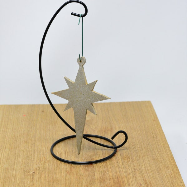 Star of Bethlehem ornament, fine art hand cut and painted decoration, Christmas gift