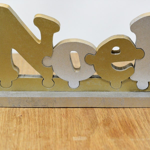 Noel puzzle wooden Home Decor, fine art hand cut and painted puzzle, Christmas gift