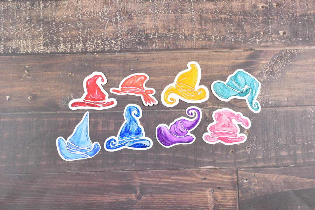 Witch Hat Vinyl Sticker Pack, Halloween Magic Laptop Decal, Pretty Cute ...