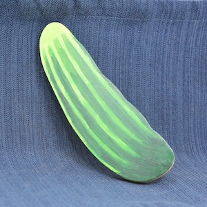 Cucumber wooden Home Decor, fine art hand painted food gift for her