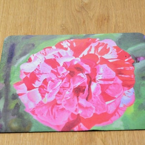 Red white and pink peony mouse pad, computer accessory, neoprene mat, desk decor, gaming non-slip mat