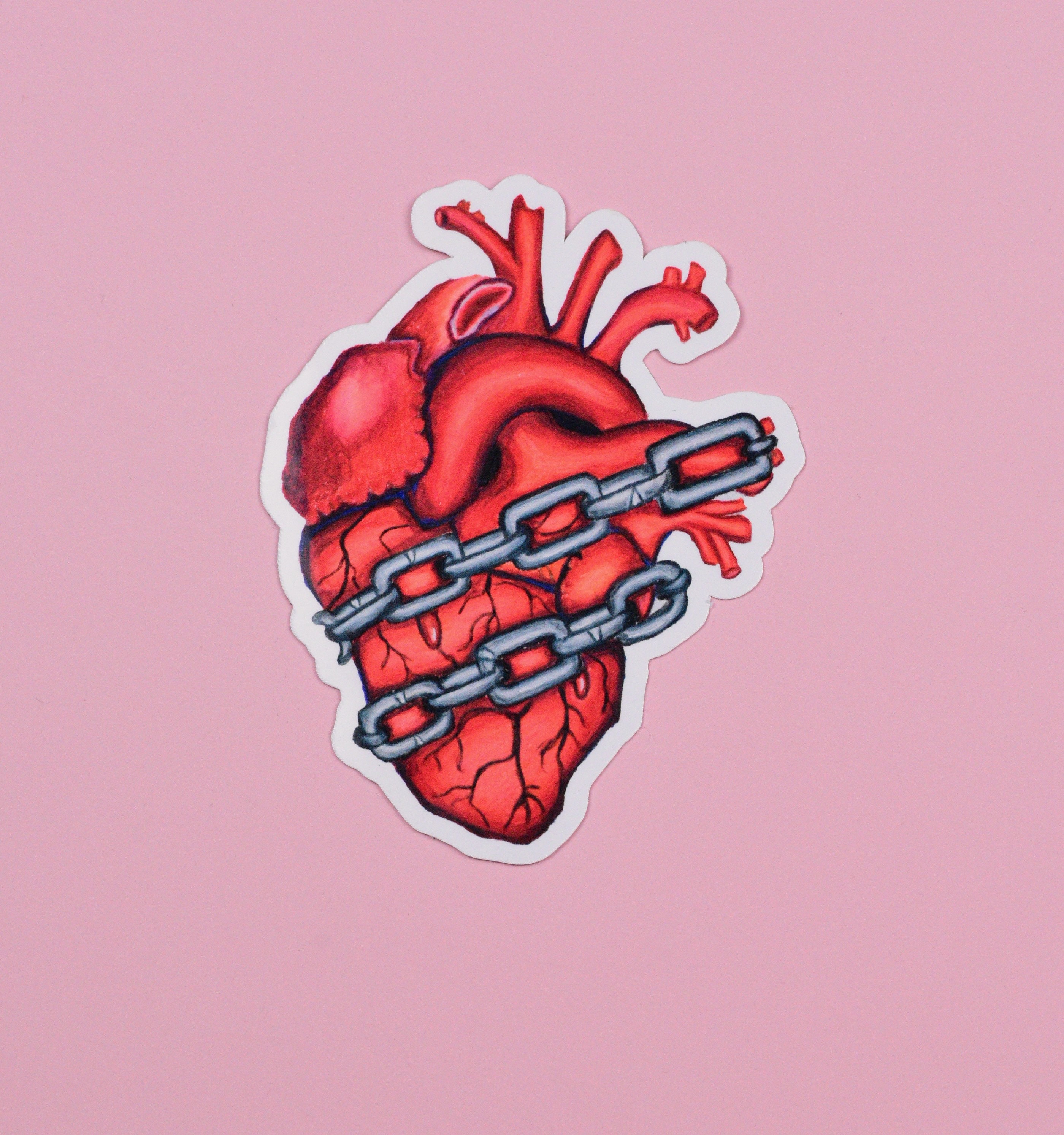 Chained Heart, Passion Romance Journal Notebook Glossy Vinyl Sticker ...