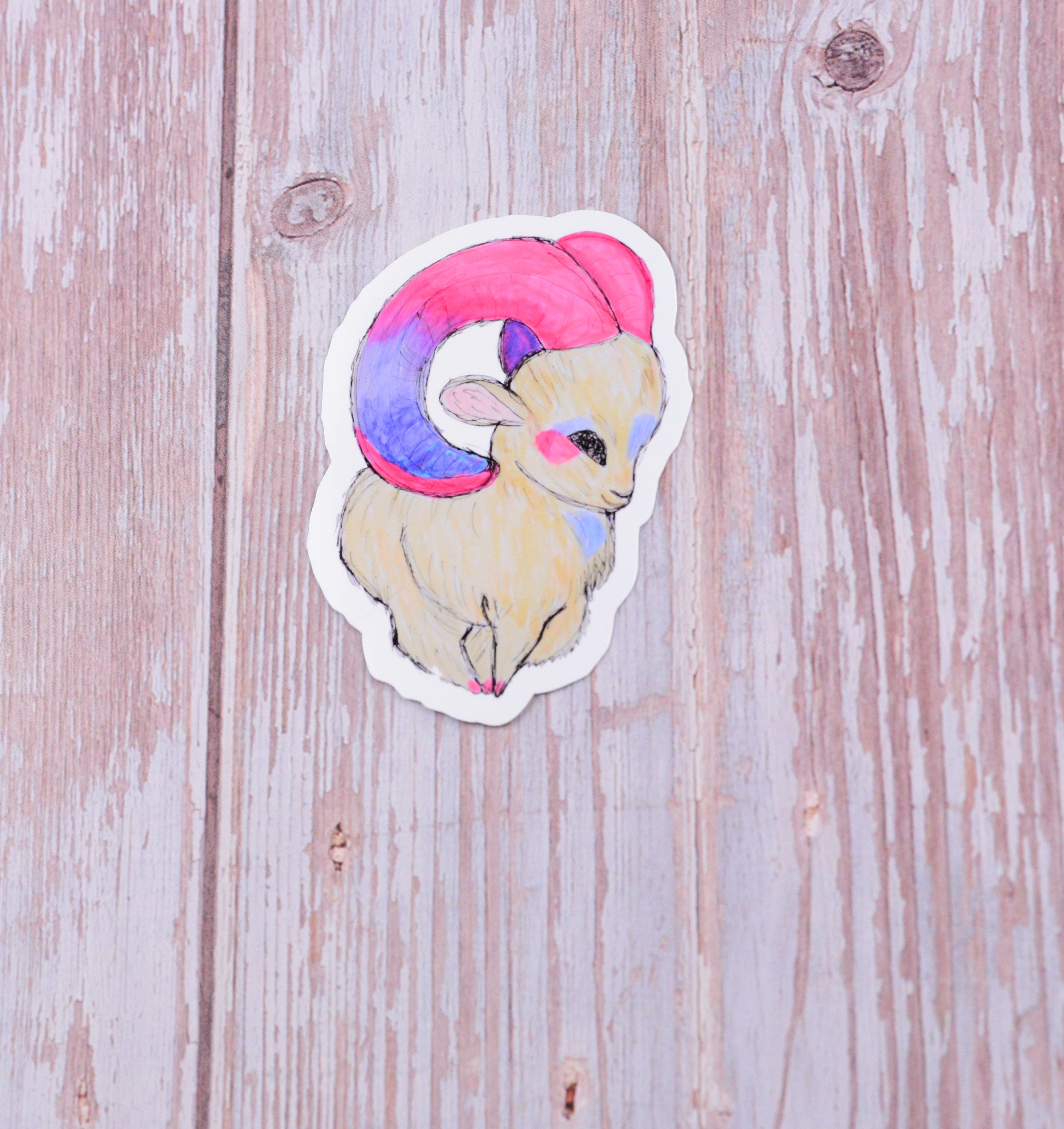 Adorable Galaxy Goat Vinyl Stickers, Laptop Decal, Goat Gift, Gift for ...