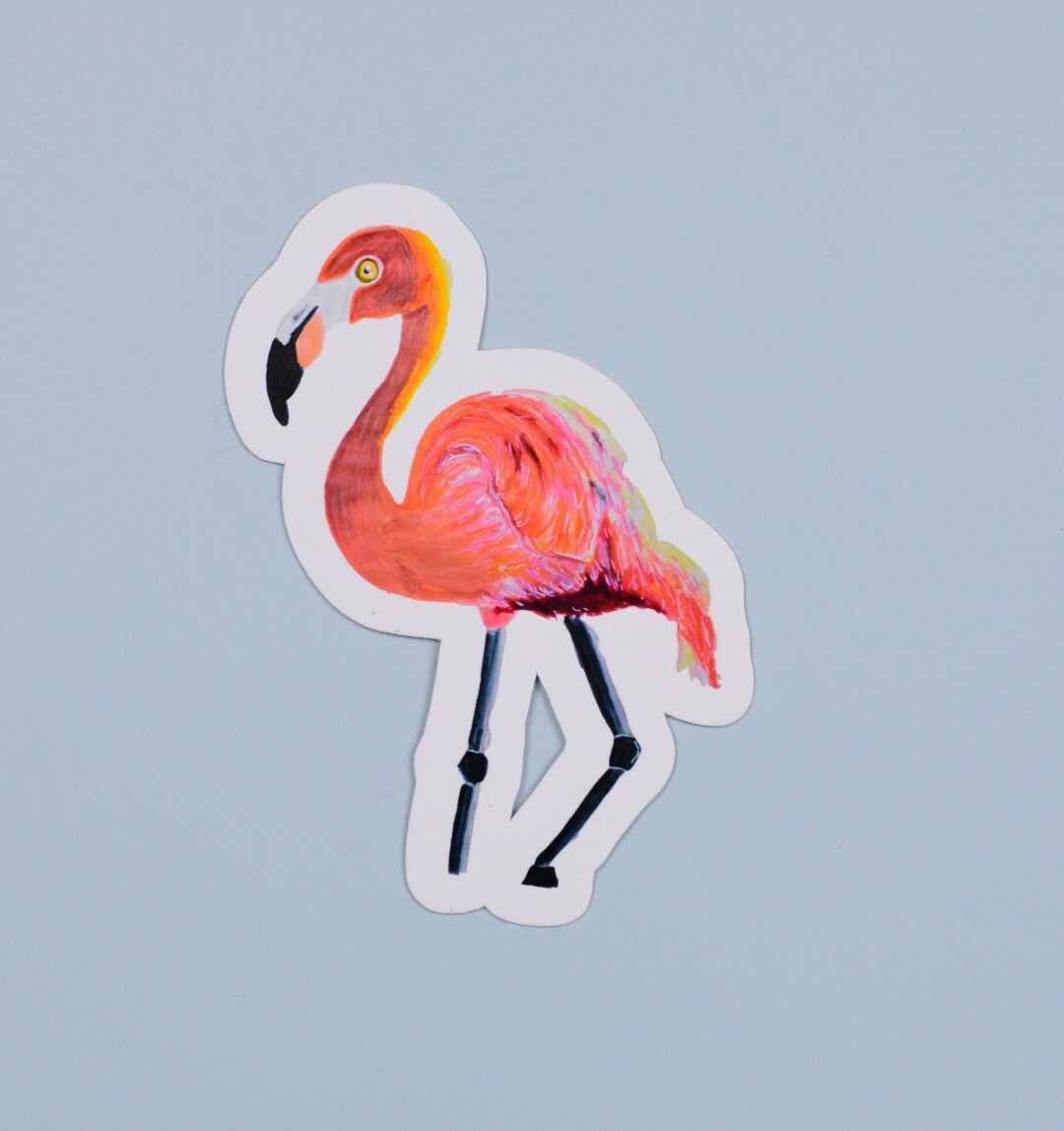 Gentle Pink Flamingo Vinyl Sticker, Wildlife Bird Laptop Decal - Etsy