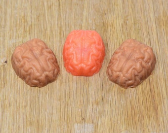 Halloween human brain soaps, creepy weird body soap, macabre freaky hand soap