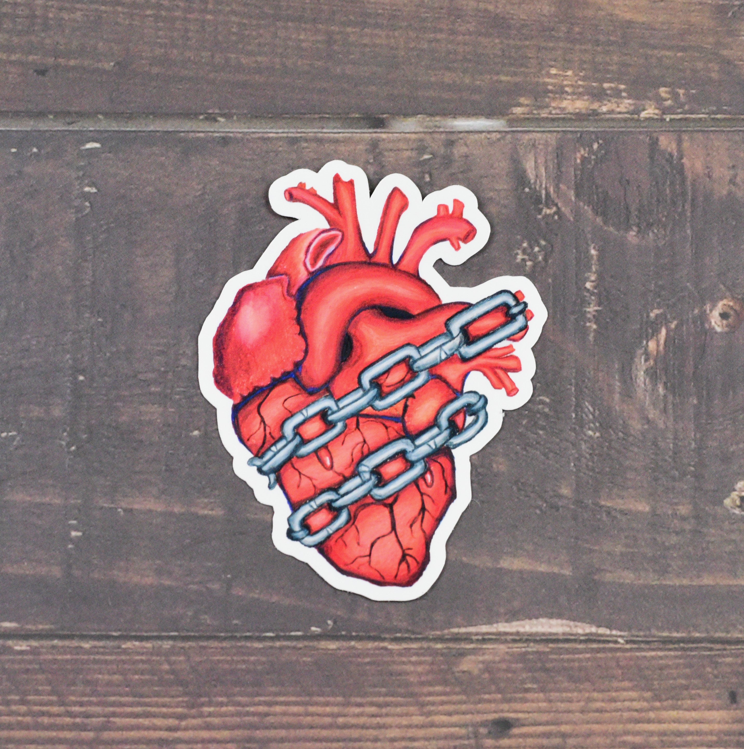 Chained Heart, Passion Romance Journal Notebook Glossy Vinyl Sticker ...