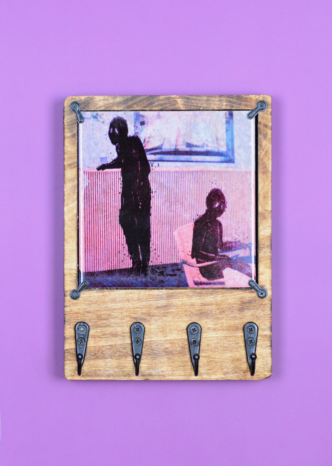 Shadows of the Past Wooden Key Rack for Wall With Changeable Ceramic ...
