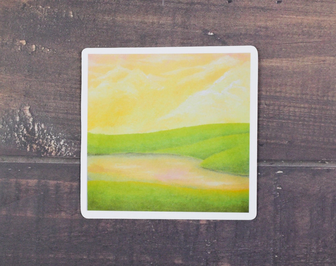 Orange River, Yellow Sky, Green Hills Vinyl Sticker, Travel Laptop ...