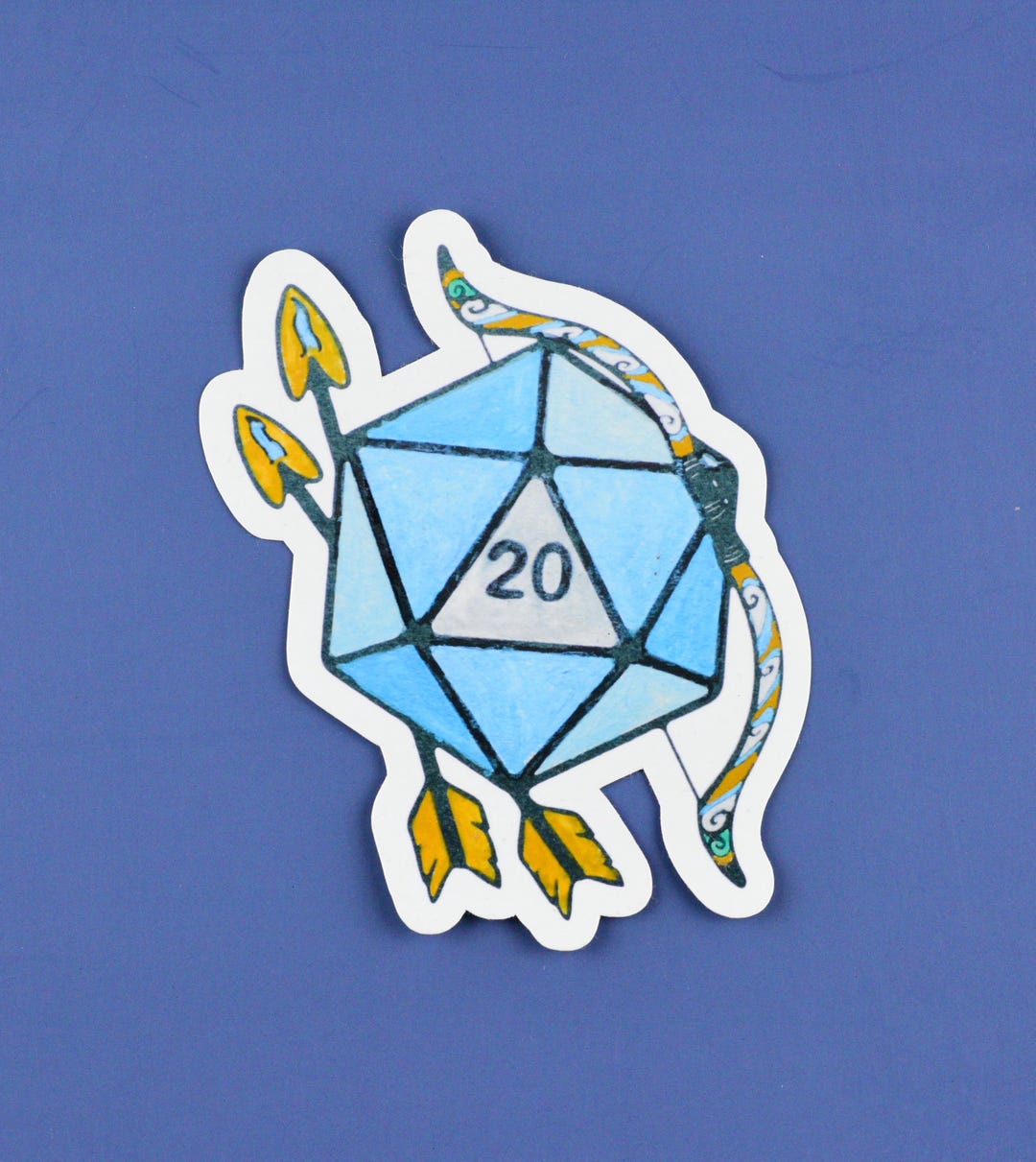 Dnd Stickers Ranger Dice D20 Ranger Archer Vinyl Sticker, Dnd TTRPG Laptop Decal, Dungeon ...
