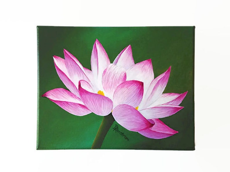 Lotus Flower Acrylic Painting Original Painting Wall Decor Etsy