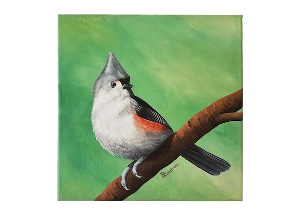 Songbird Art Tufted Titmouse Print Titmouse Art Tufted Titmouse Painting