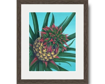 Pineapple Art Print to accent Hawaiian, Tropical or Coastal Decor, Housewarming gift in various sizes