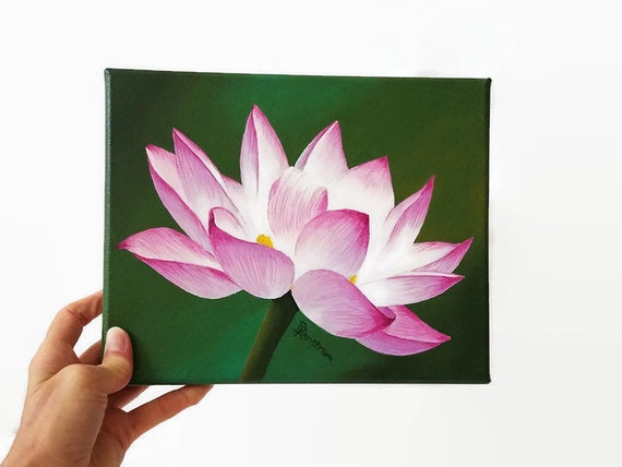 Acrylic lotus flower painting deals