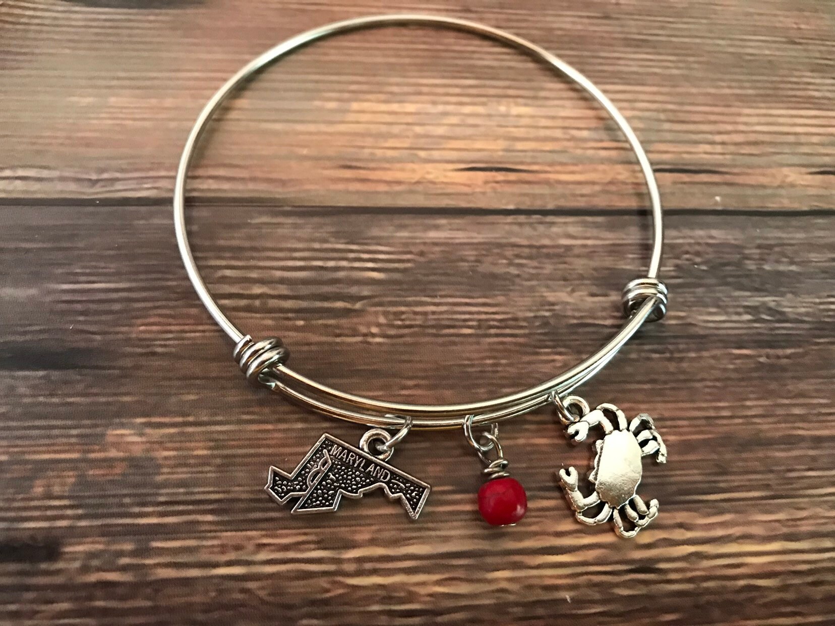 Maryland Pride Bangle Bracelet Etsy