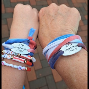 RUN Inspired Motivational Wrap Bracelet. Handstamped made to order bracelet wrapped with t-shirt yarn.