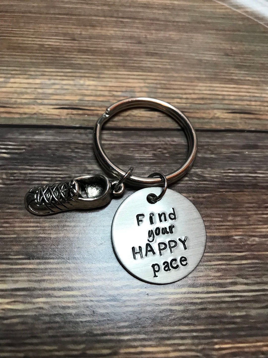 Pace Count Keychains Find Your Happy Pace Running Keychain - Etsy