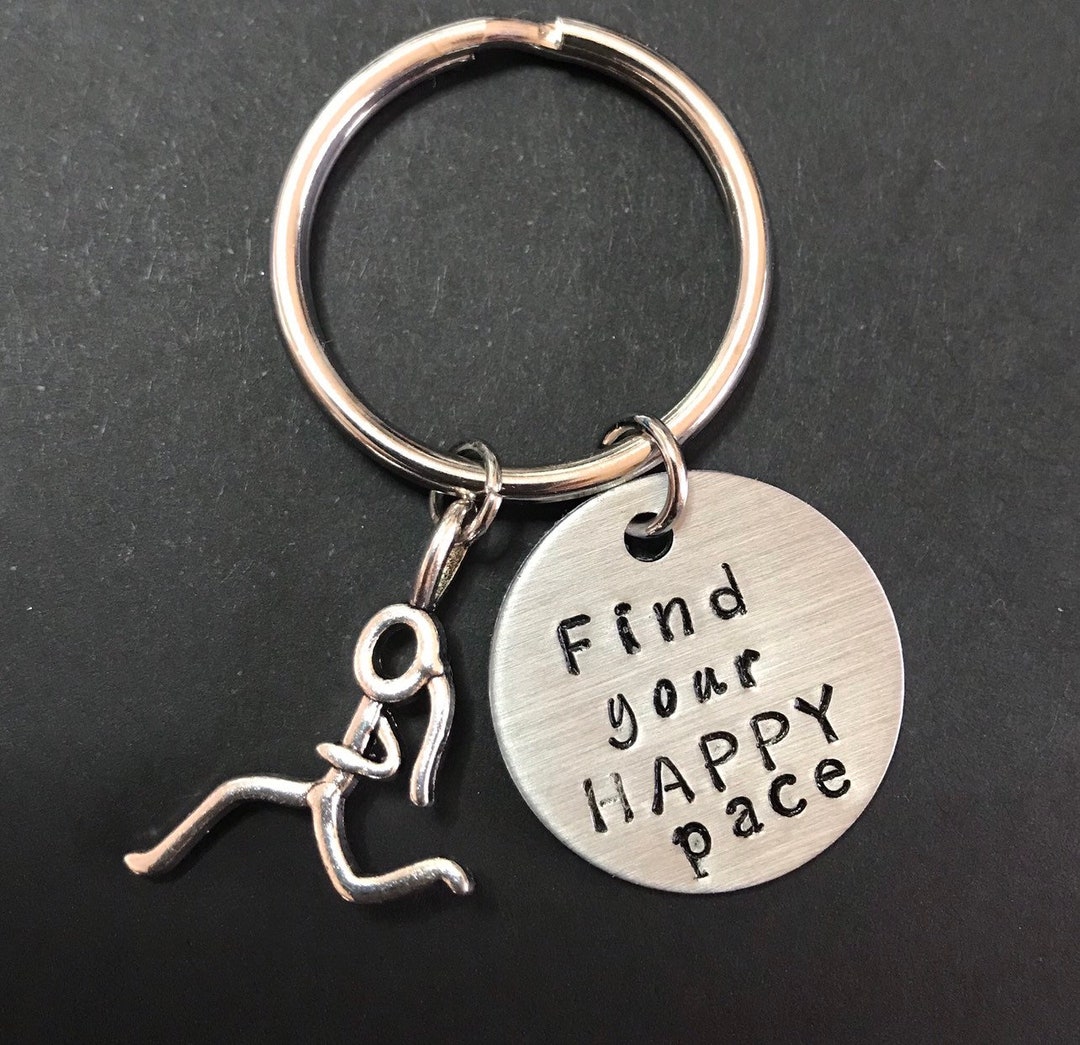 Pace Count Keychains RUN Inspired Hand-stamped Made-to-order Running Keychain - Etsy