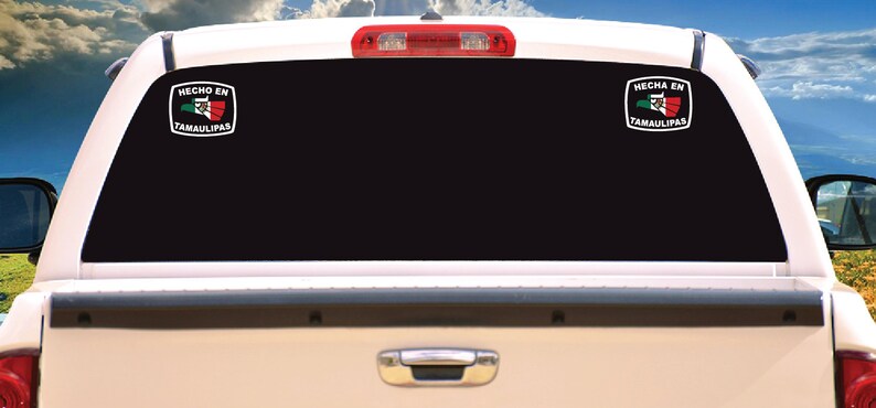 Hecho en Tamaulipas letters Decal Car Window Laptop Flag ...