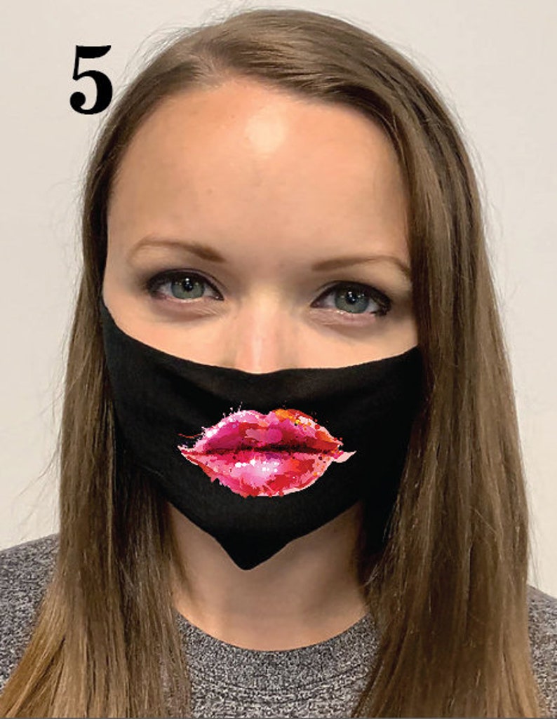 Lips Face Mask 100 Cotton USA Made Soft Comfortable Reusable Etsy