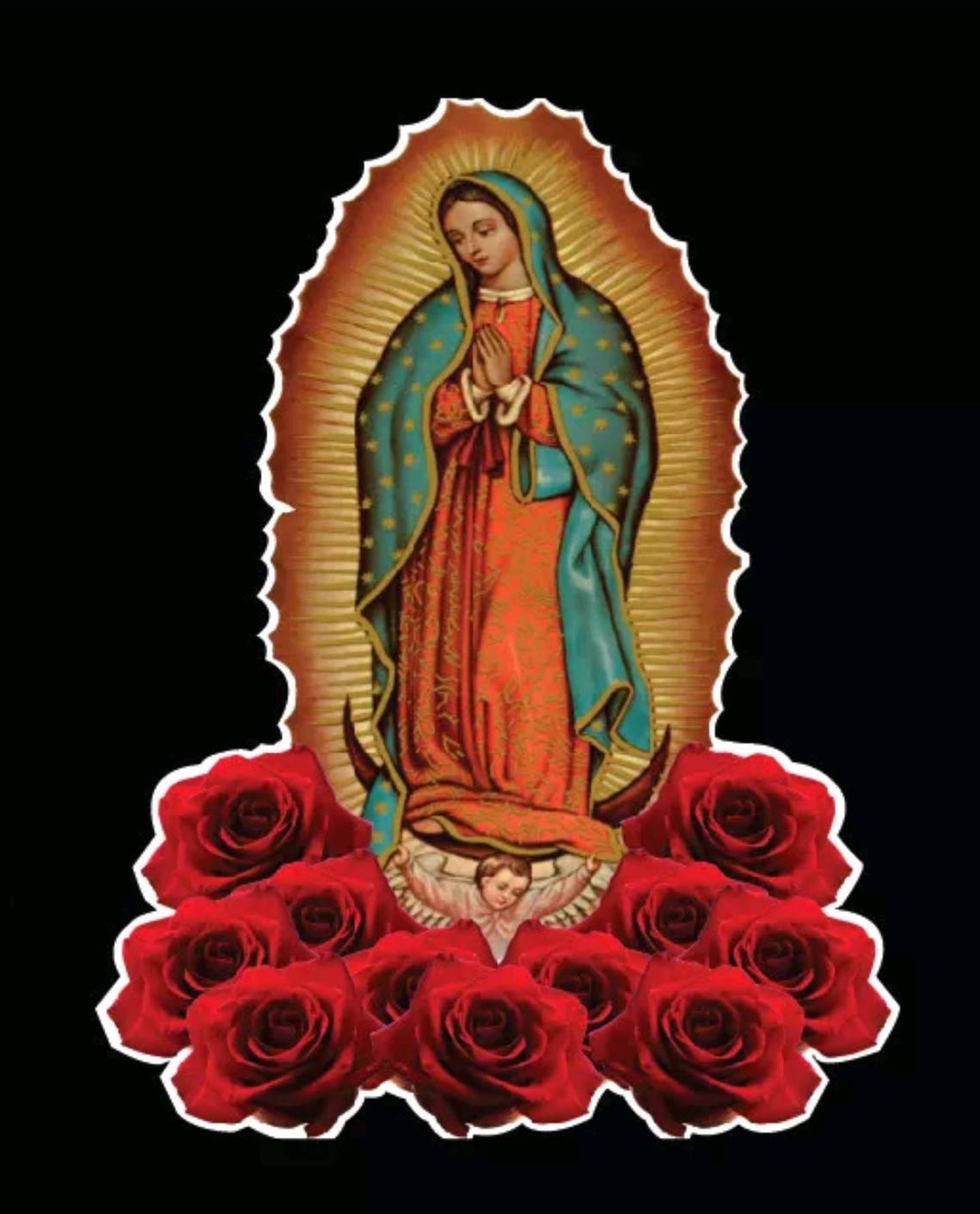 Virgen de Guadalupe w/ Roses Catholic Decal Car Window Vinyl Etsy Virgen de Guadalupe w/ Roses Catholic Decal Car Window Vinyl Etsy
