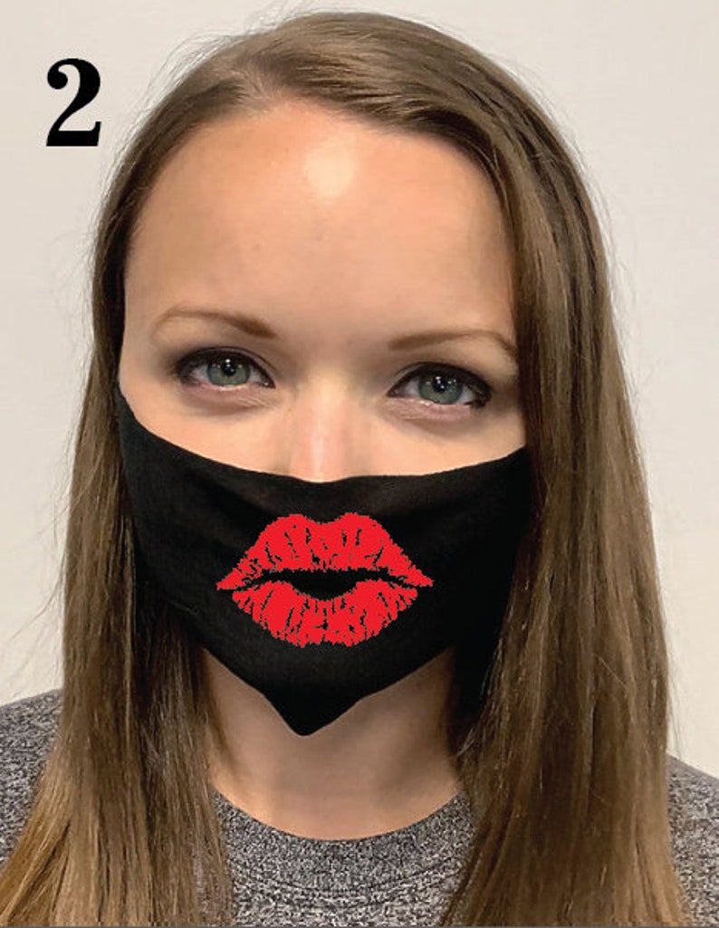 Lips Face Mask 100 Cotton USA Made Soft Comfortable Reusable Etsy