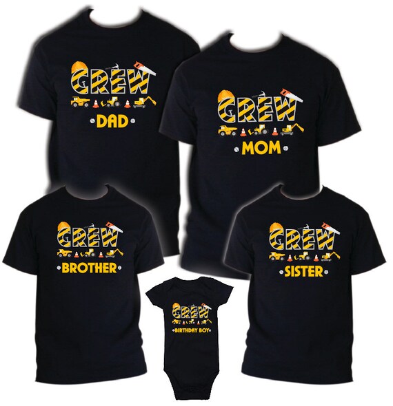 Download Construction Crew Birthday Matching T-shirts Party Family ...