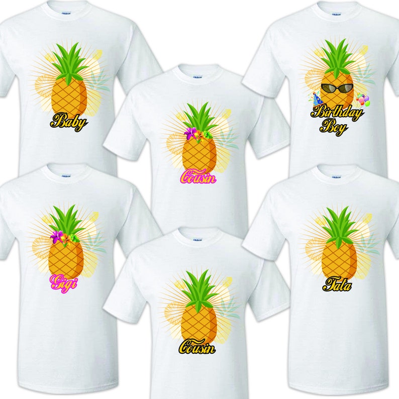 Pineapple Shirt Birthday Matching Tshirts Party Family Kid Etsy