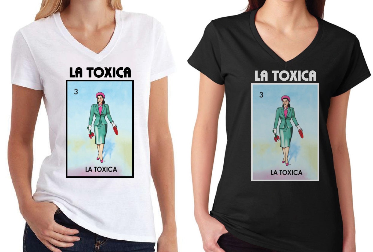 La Toxica T-shirt Loteria Mexican Bingo Short Sleeve V-neck - Etsy
