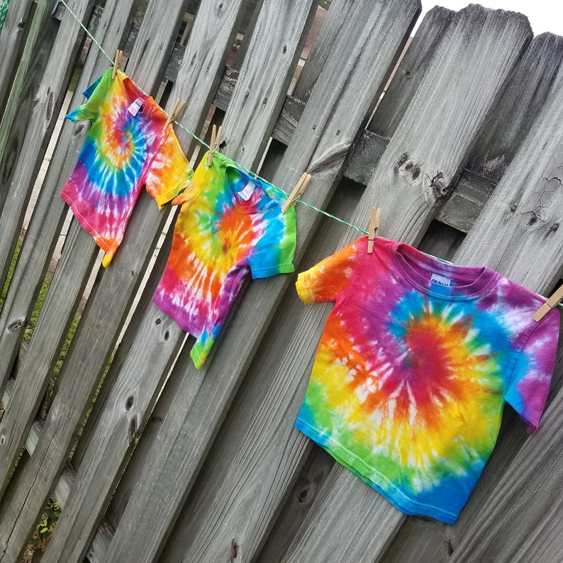Rainbow Spiral Tiedye Shirt Toddler Vneck Sized 4 Etsy