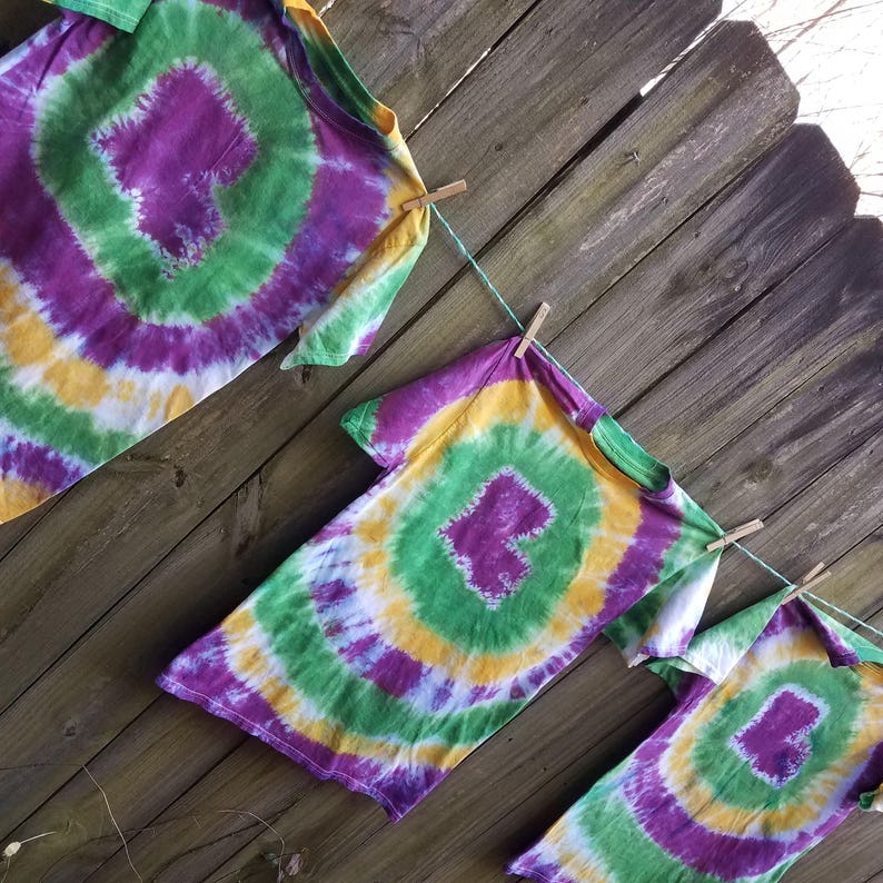 mardi gras tie dye shirts