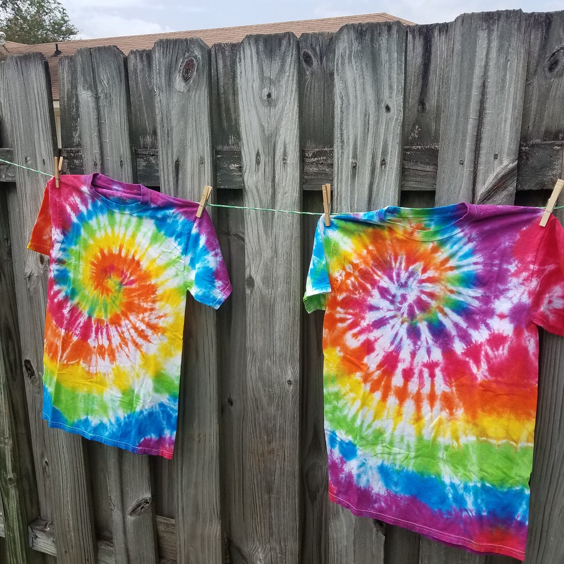 Rainbow Spiral Tiedye Shirt Adult Small Handdyed Etsy
