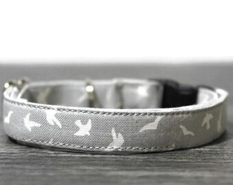 Tiny Sparrows Collar_Sparrow Collars_ Tiny Bird Cat Collar_Cotton Collar_ Breakaway Collar_Adjustable Collar_Cat Collar_Personalized Collar