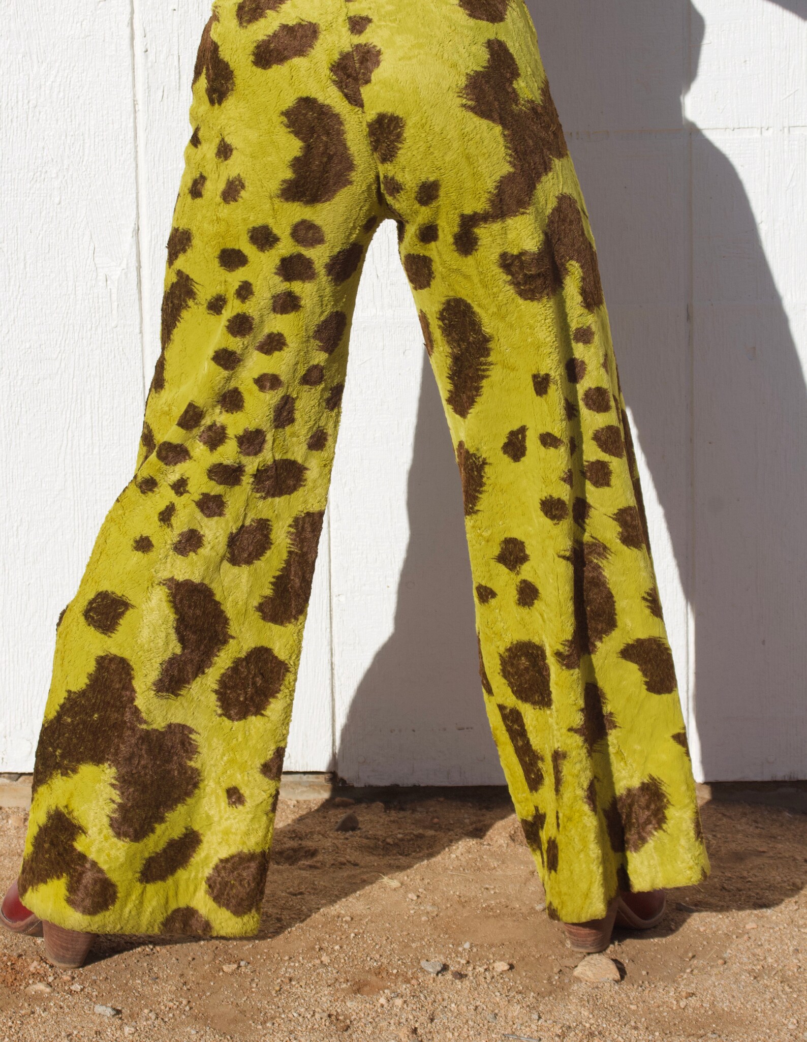 Vintage Cow Print Pants Faux Fur Animal Print Green and Etsy