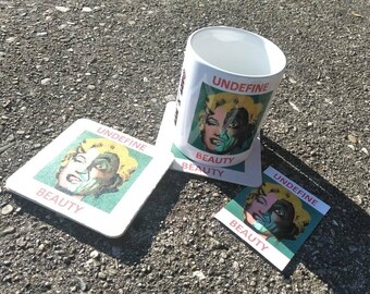 Undefine Beauty Marylin Monroe Wicked Witch of the West Warhol feminist art mug coffee cup