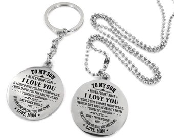 Mom Son Necklace Set Etsy