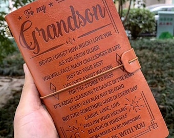 You are Blessing in My Life Leather Journal Gift Idea for Your Grandson Malone Grandma to Grandson R