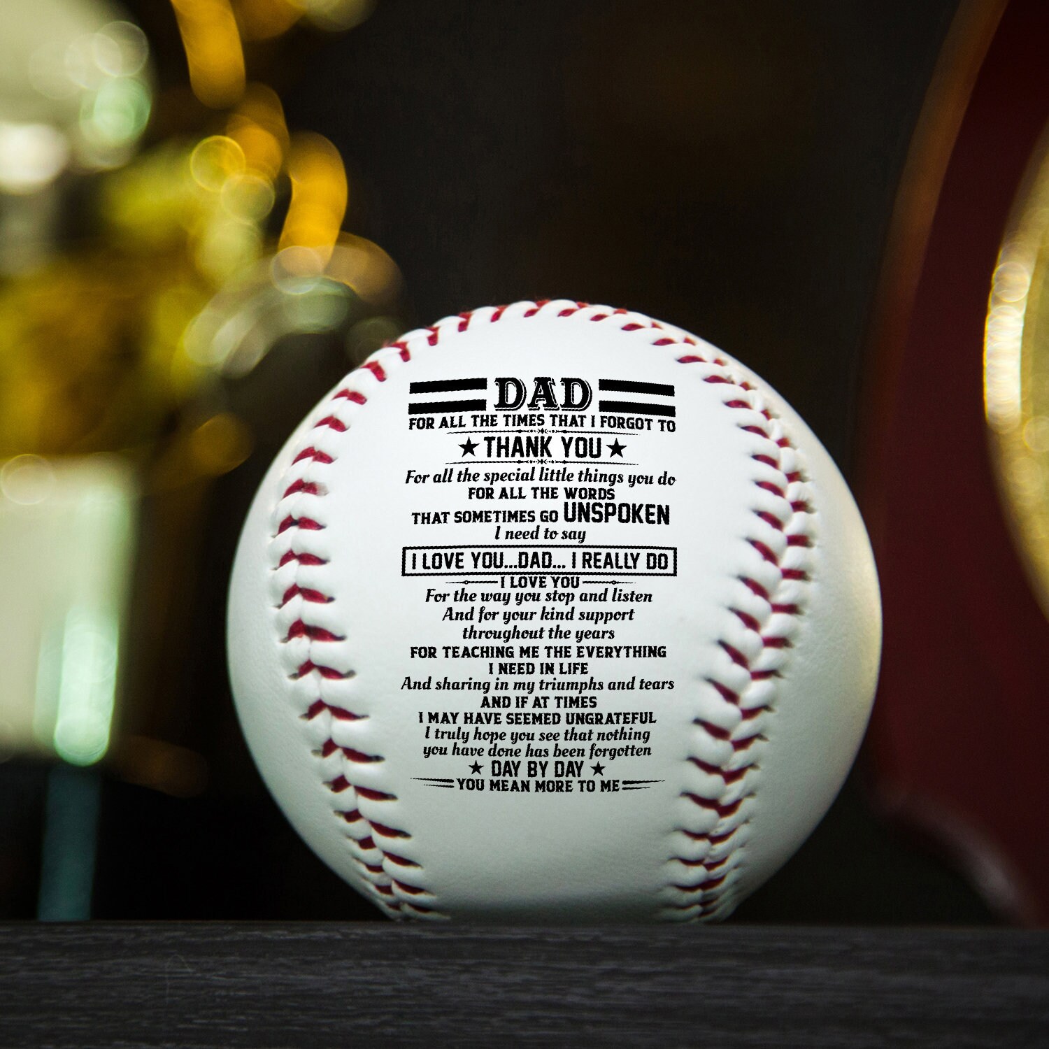 Father's Day Christmas Gift To Dad Baseball From Son Daughter To Dad