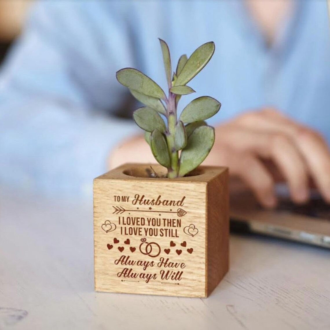 To Husband From Wife Micro Plants Pot Gift With Love Message Etsy