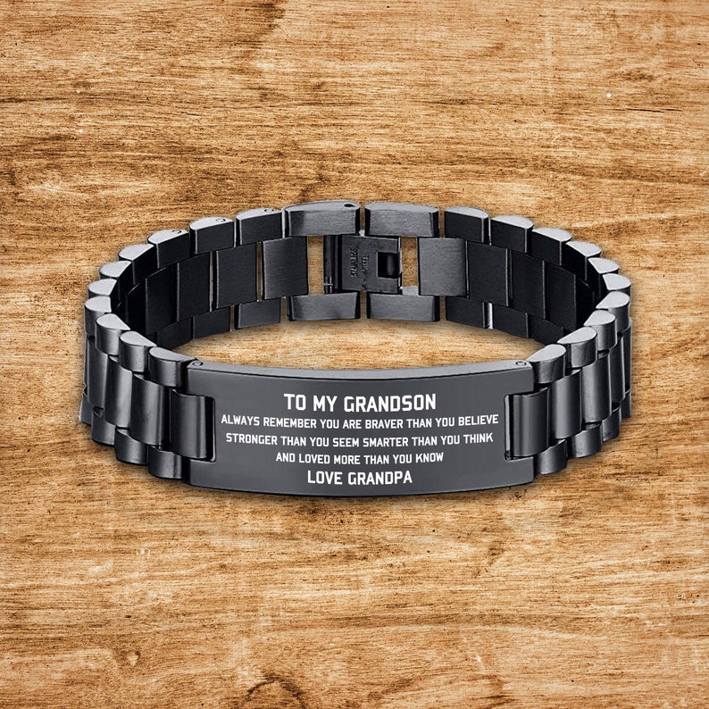 To Grandson Bracelet Gift From Grandpa Love Message For Grandson Birthday Xmas Wedding Anniversary Christmas School College Graduation Gifts