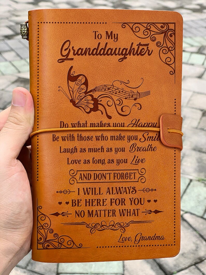 To My Granddaughter Journal Gift From Grandma Love Message Etsy