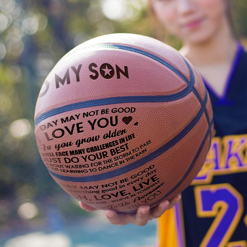 From Mom To My Son Basketball Ball Gift Love Message Mother To Etsy