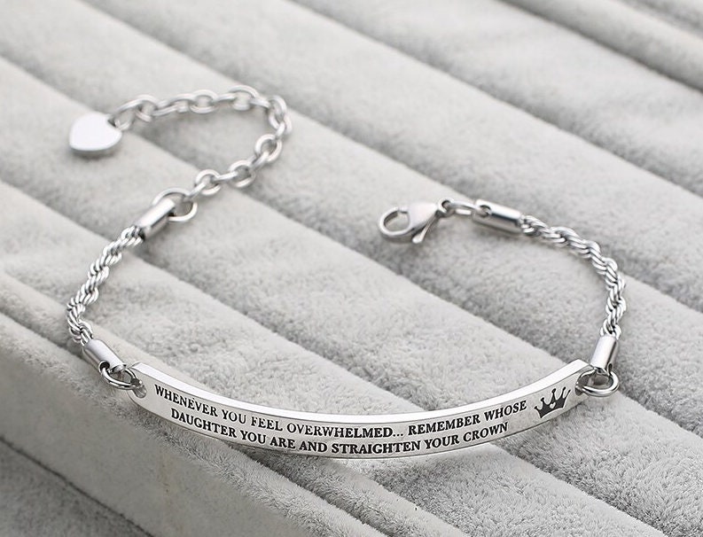 To Daughter Bracelet Jewelry Gift Love From Mom Dad To Etsy