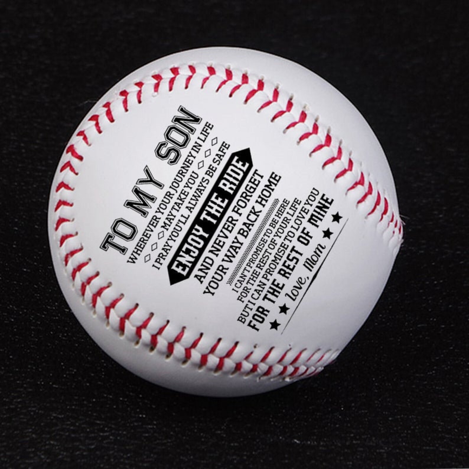 To My Son Baseball Ball Gift From Mom With Love Message From Etsy