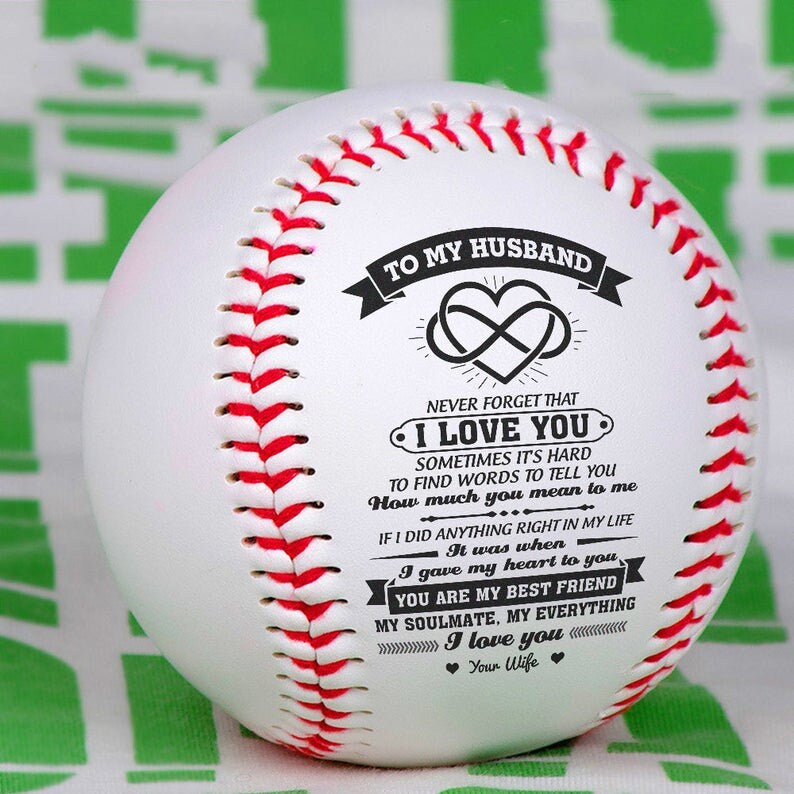 From Wife To My Husband Baseball Gift With Love Message To Husband Baseball Ball