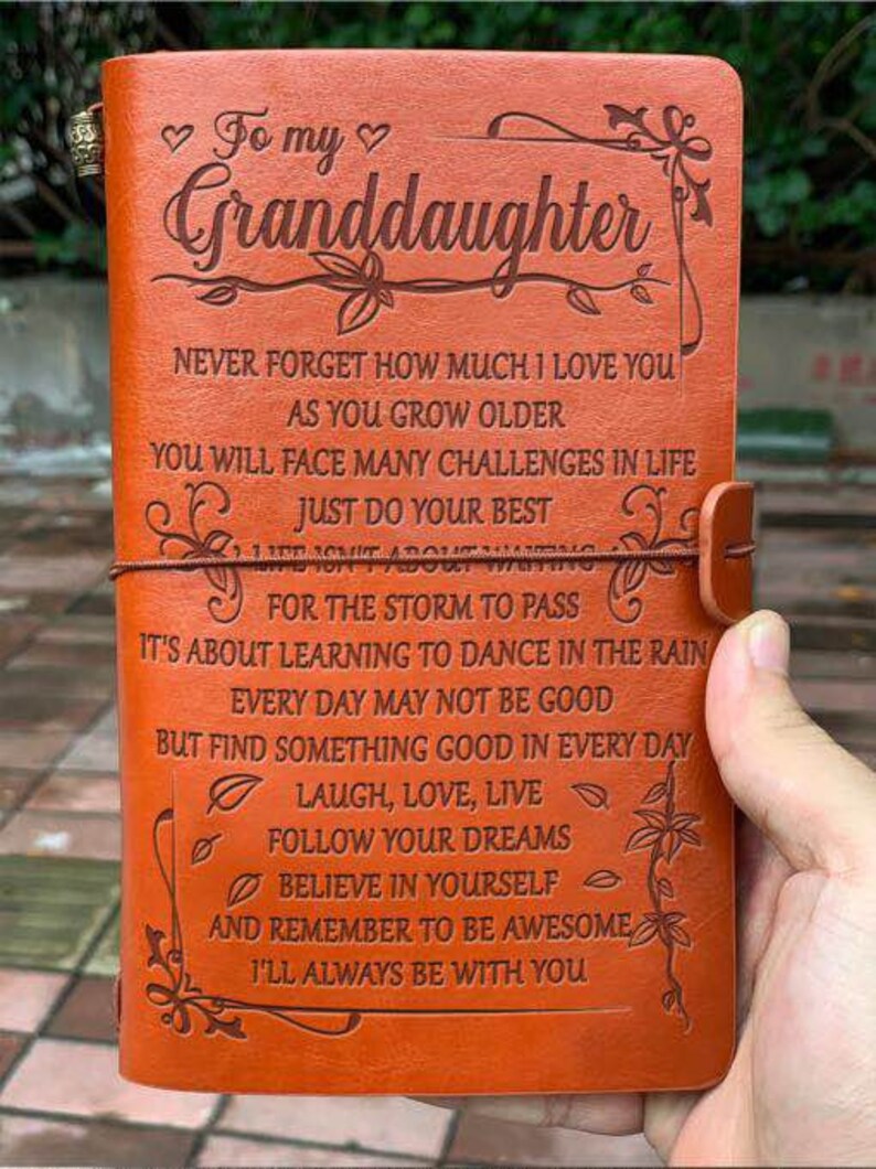 To My Granddaughter Journal Gift From Grandma Grandpa Diary Etsy