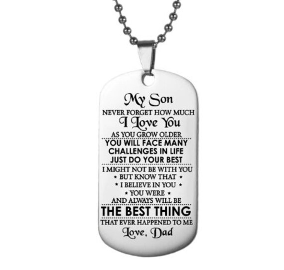 to my son dog tag necklace